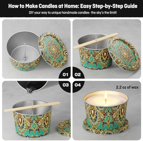 Nexuraze 24-Pack Candle Tins with Lids and Wicks