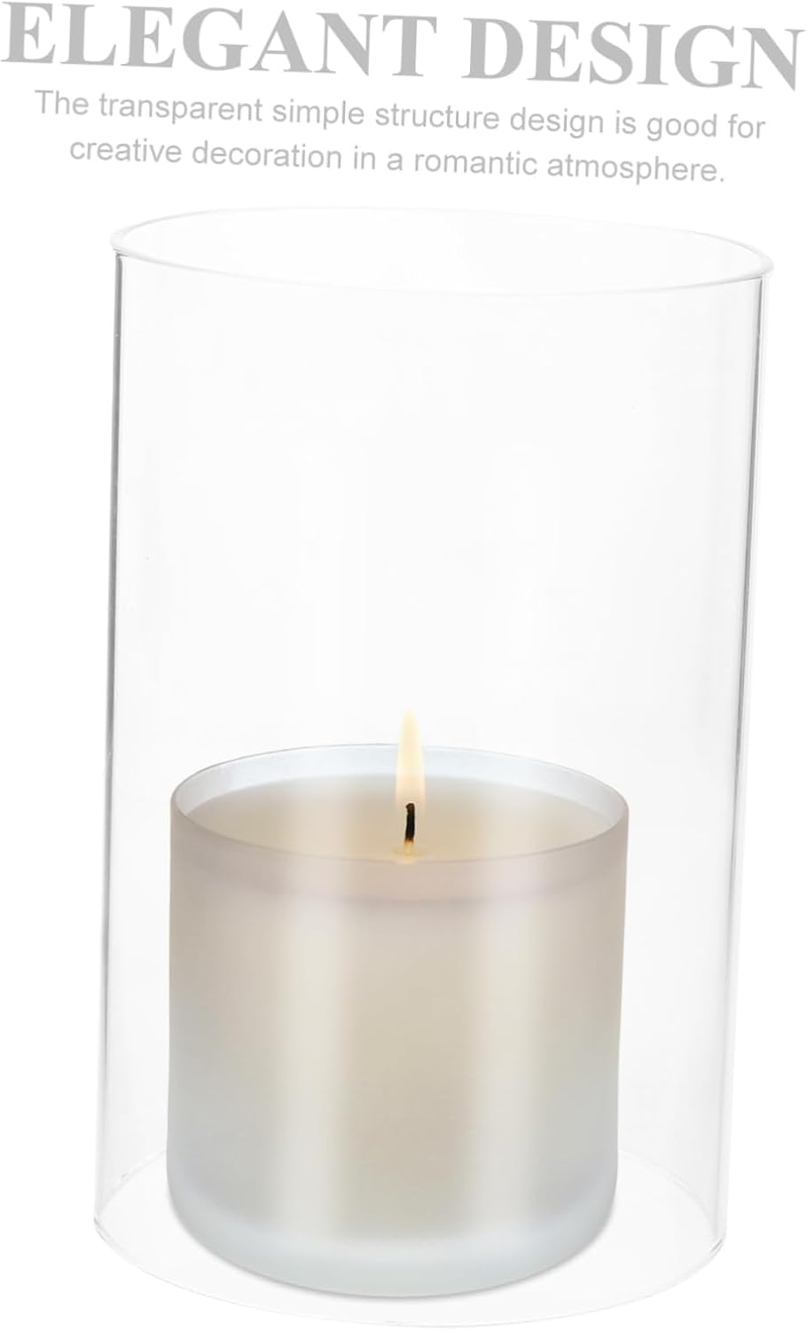 VOSAREA 2pcs Glass Candle Holder Covers for Wedding Decor