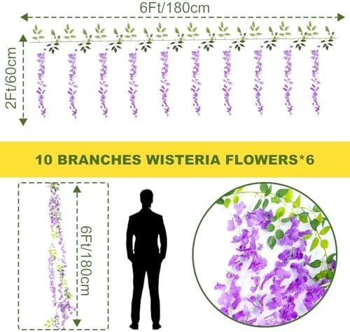 Alotiki Wisteria Artificial Flowers Garland 60ft