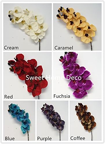 Sweet Home Deco 38 Inch Artificial Orchid with 10 Flower Heads
