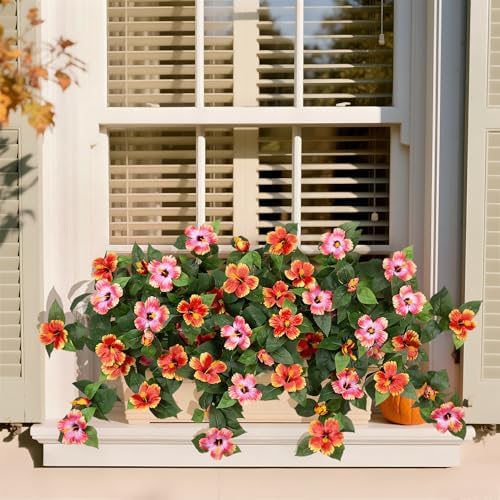 Hrobek Artificial Hibiscus Flowers 2PCS for Outdoor Decor