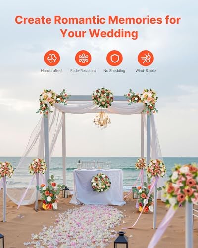 VEVOR 4PCS Standing Artificial Flowers Arrangements 175 Inch Tall Decorations