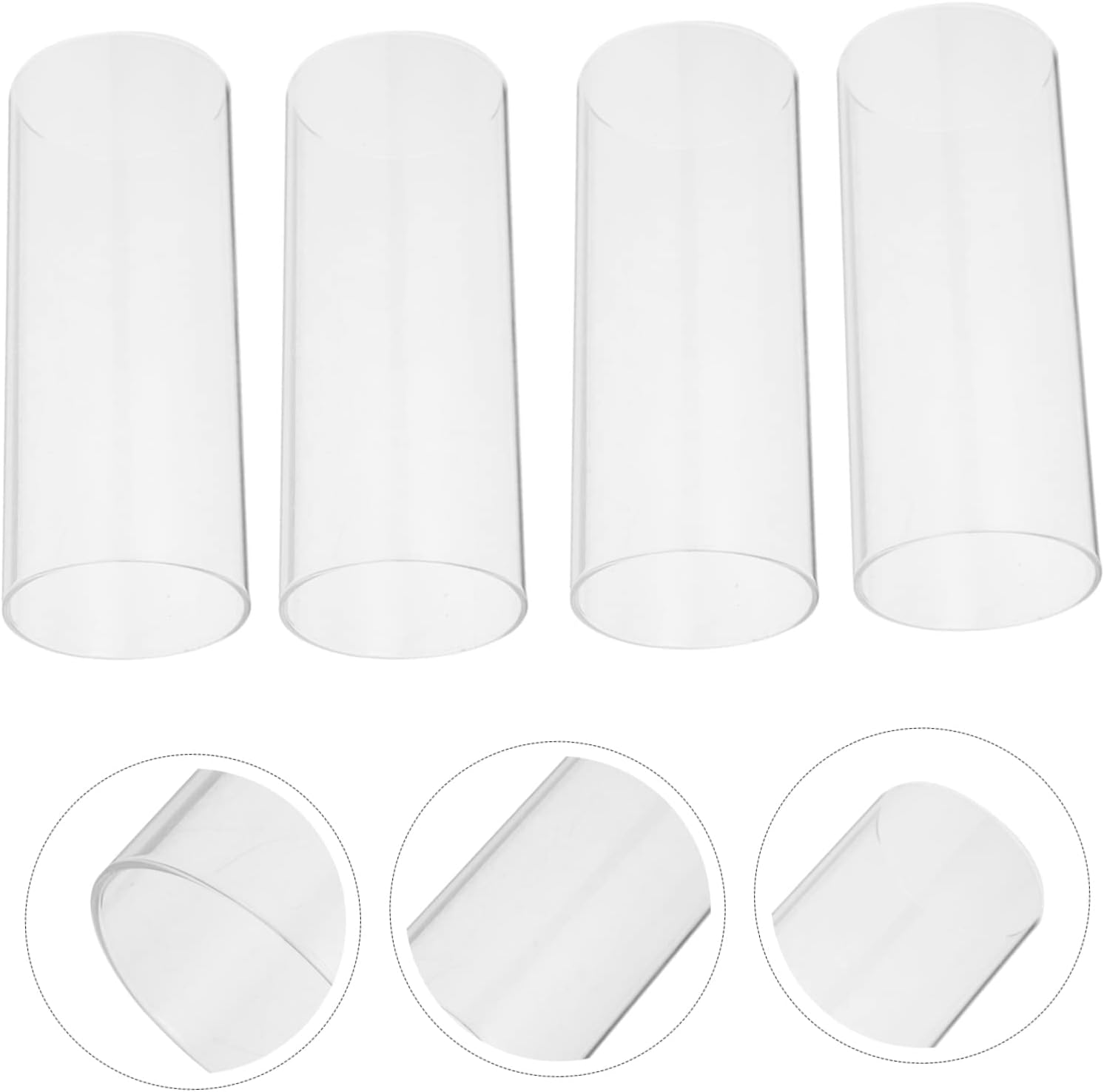 4pcs Clear Acrylic Candle Covers for Tealights and Votives