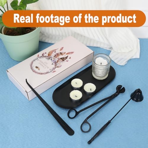 4 in 1 Candle Accessory Set with Storage Tray Plate