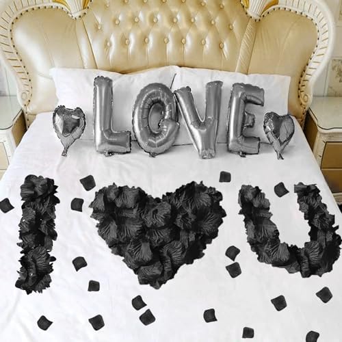 3000PCS Black Rose Petals Wedding Decoration Set