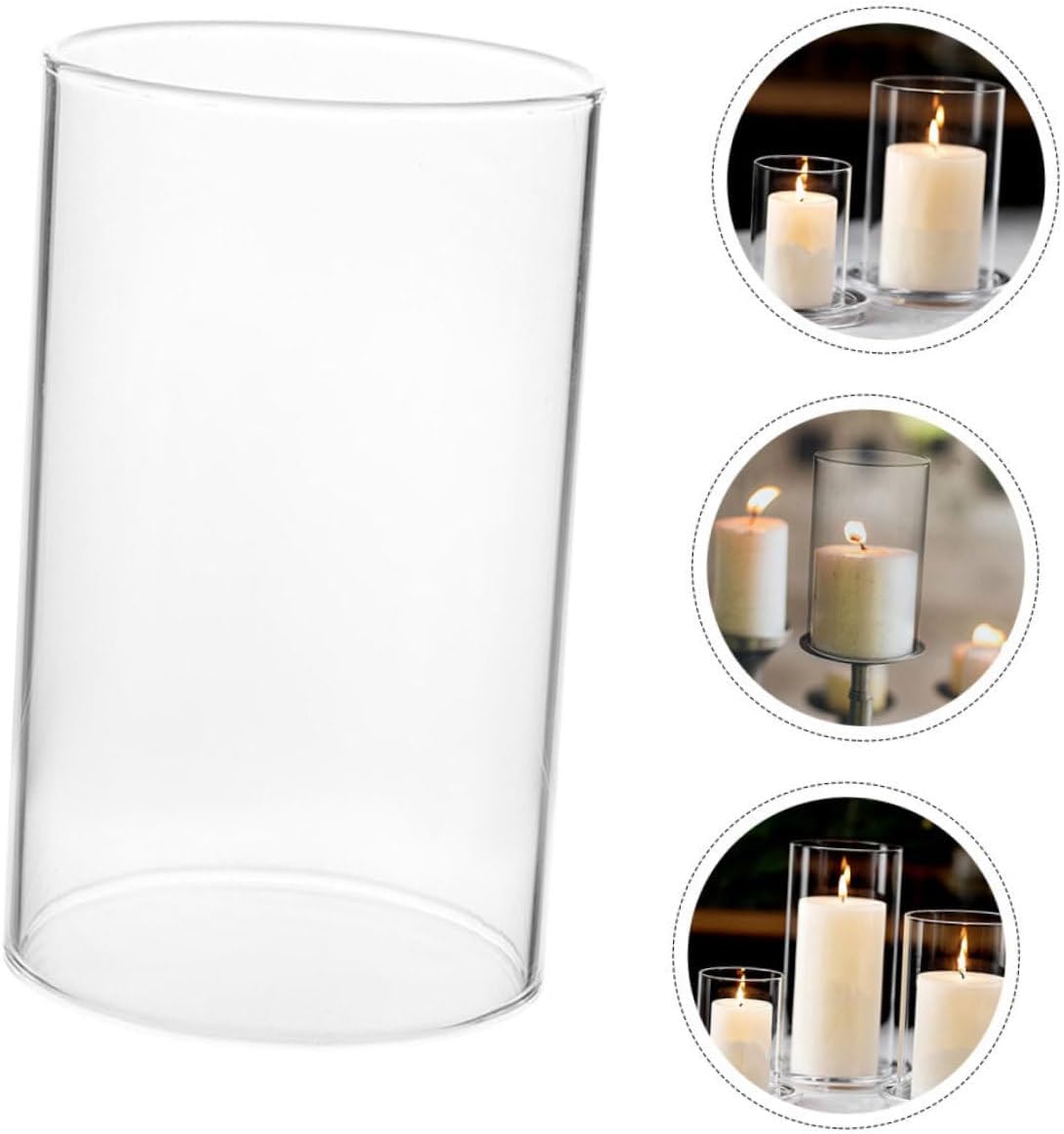 VALICLUD Clear Glass Candle Holder Sleeve for Home Decor