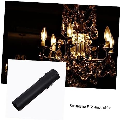 20pcs Plastic Candle Sleeve Covers for Chandeliers Black Teardrop Design Reusable