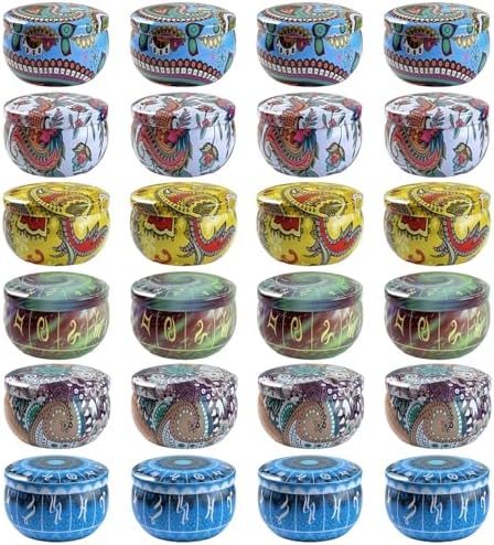 Phinicco 24 Pcs 25oz Candle Tins with Lids