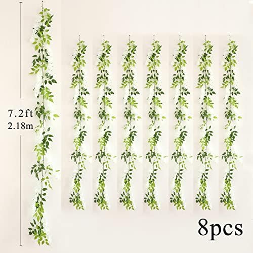 Wisteria Artificial Flowers Garland 8Pcs 72 FtPiece