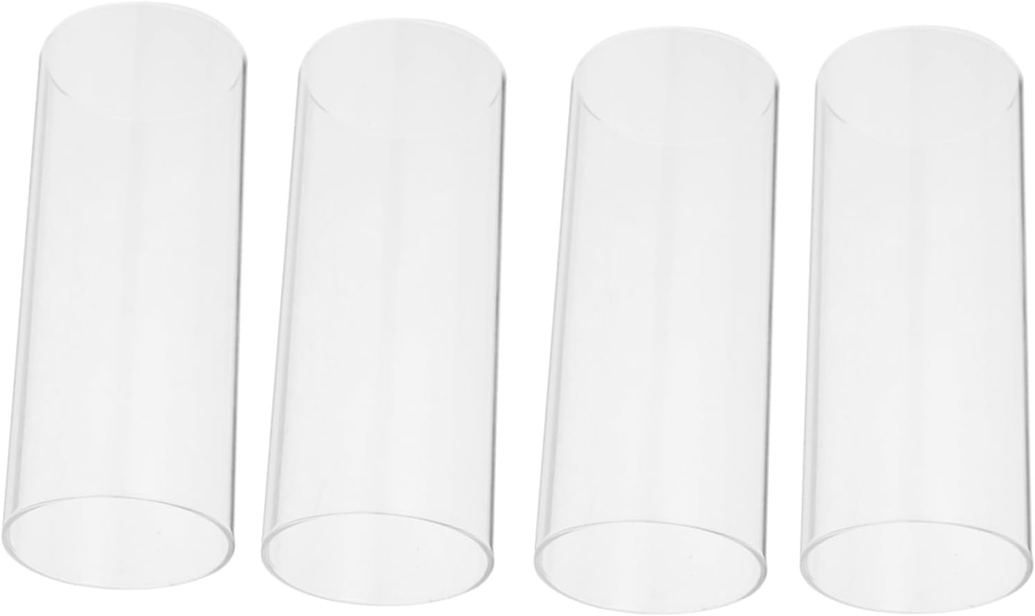 Luxshiny Clear Glass Candle Cups 4pcs Simple Decorative Holders