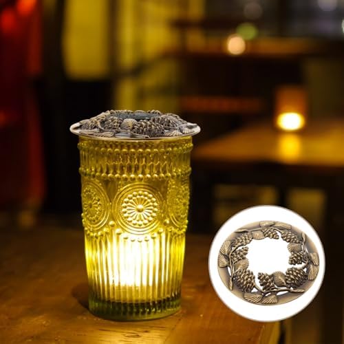 Bronze Candle Jar Topper - Zinc Alloy Hollow Lid for Even Burning