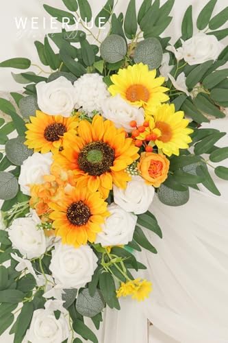 WEIERYUE Artificial Wedding Arch Flowers Kit