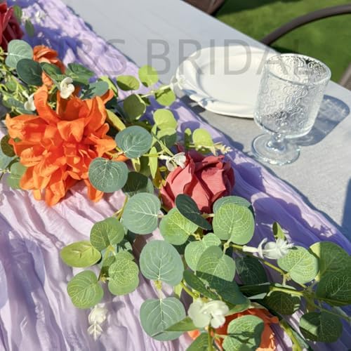 HS BRIDAL Artificial Flower Garland 65ft Orange