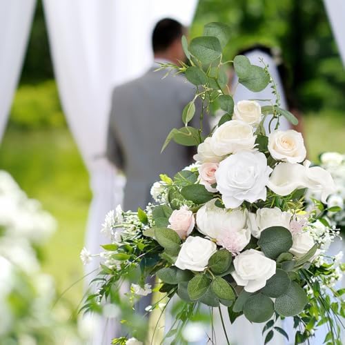 Belupai 2 Pcs Free Standing Artificial Flowers for Wedding Ceremony