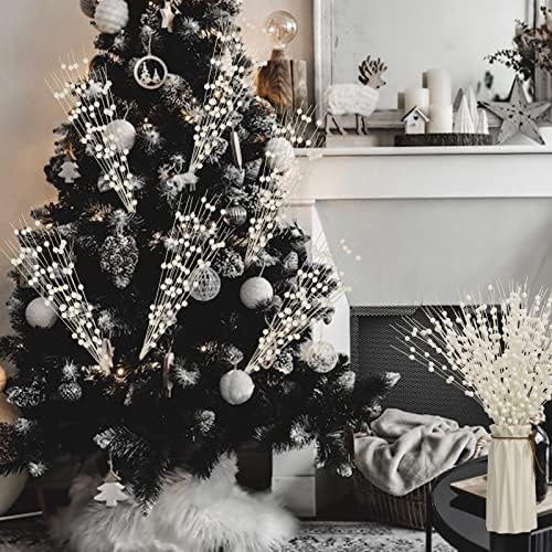 12 PCS Christmas Glitter Berry Stems 158 Inch