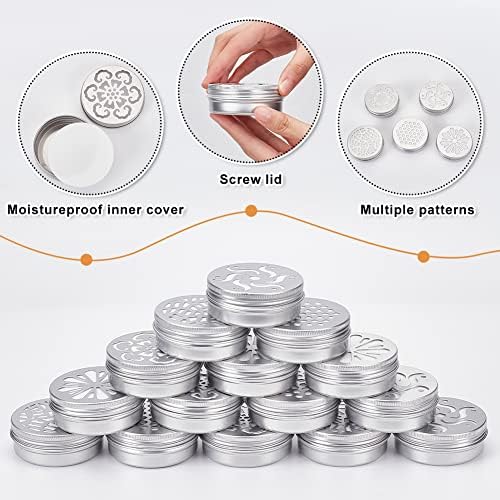 BENECREAT 15 Pack 2 Oz Aluminum Tins with Hollow Lid