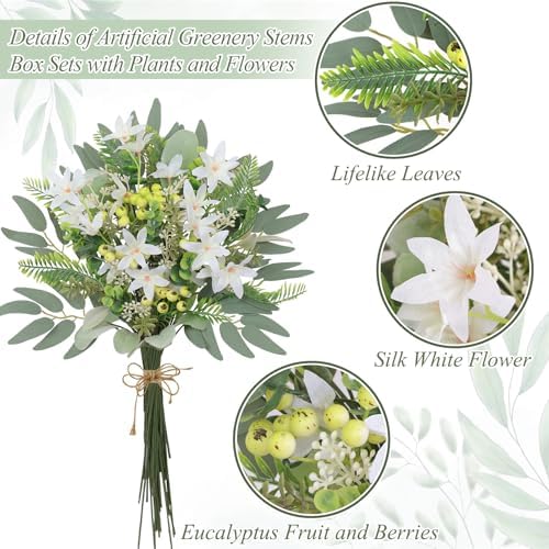 Alynsehom Artificial Flower Stems Set 70 Pcs Wedding Decor
