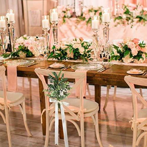 Rinlong 6Pcs Wedding Aisle Decor Artificial Eucalyptus Bows