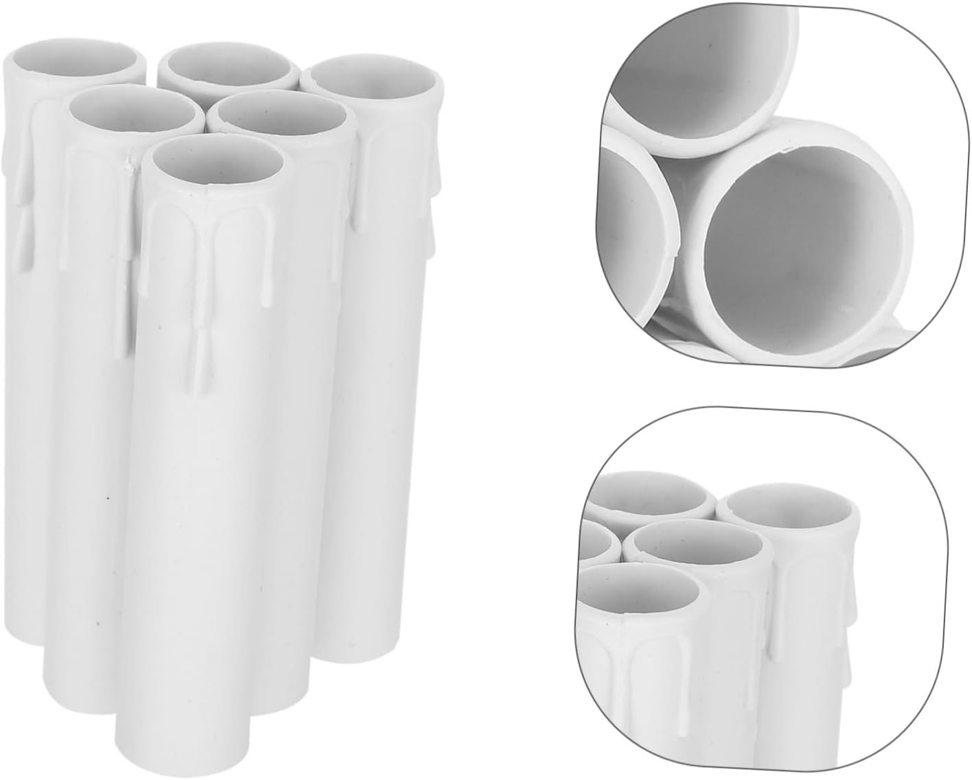 20pcs Plastic Teardrop Candle Lamp Base Sleeves for Chandeliers and Lanterns
