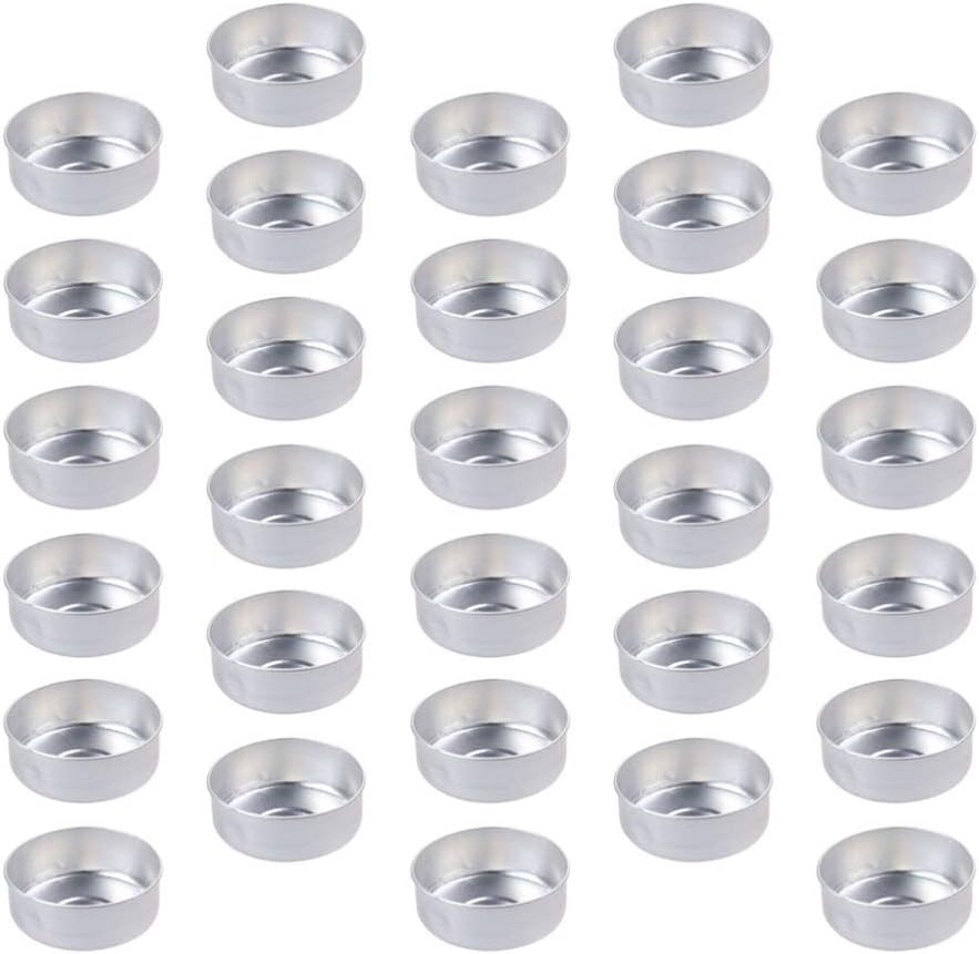 EXCEART 200pcs Aluminum Tea Light Tins for Candle Making and Crafts
