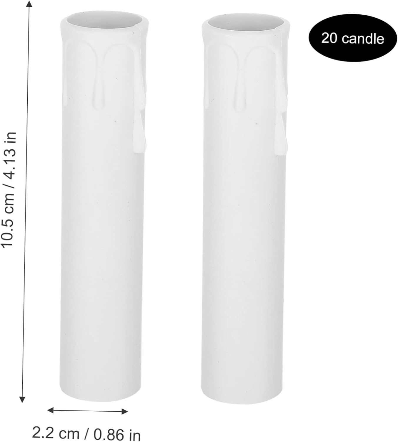 20pcs Plastic Teardrop Candle Lamp Base Sleeves for Chandeliers and Lanterns
