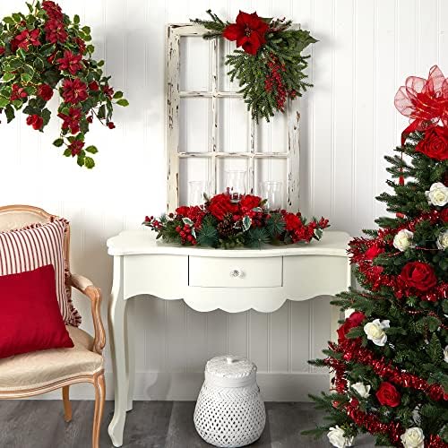 Nearly Natural Artificial Hydrangea Holiday Candelabrum 1