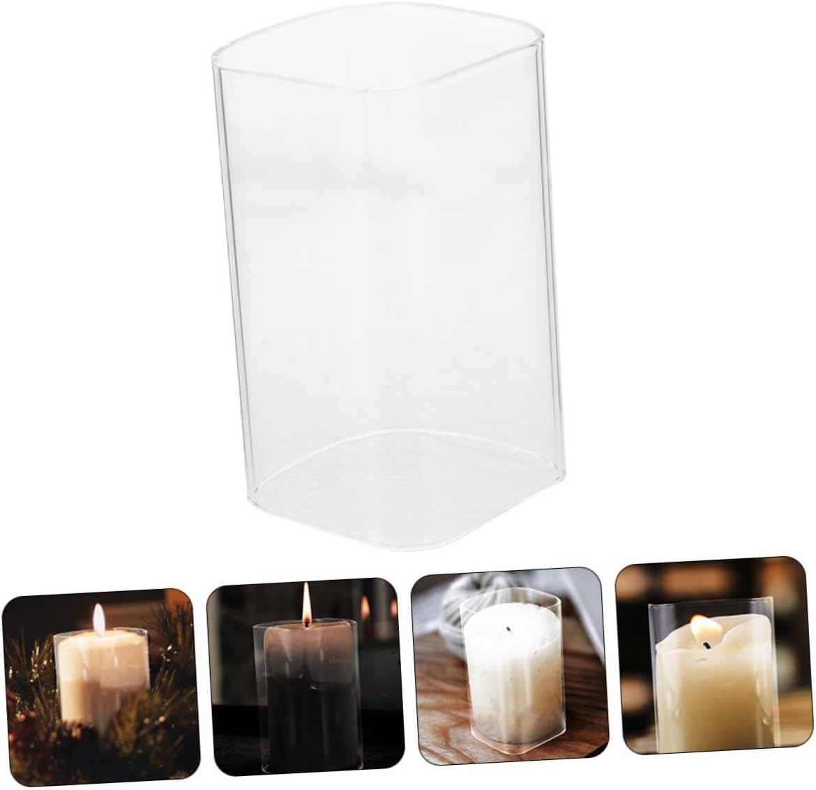 Clear Candle Holder Sleeve for Desktop Decorations