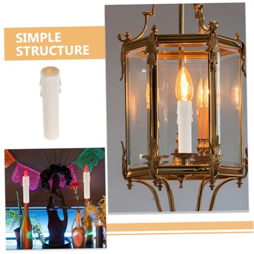 PRETYZOOM 15PCS White Plastic Candle Sleeves for Chandeliers and Candelabras