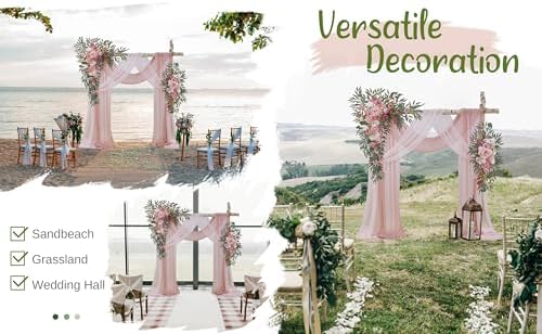 WEDFLOR Wedding Arch Flowers with Drapes Kit Pack of 4