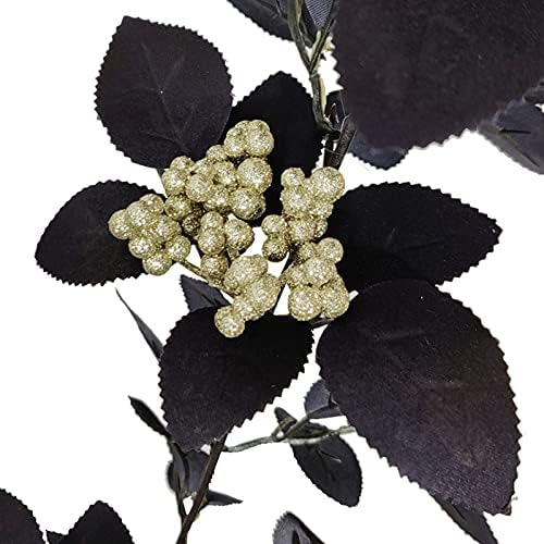 BFYDOAA 180cm Artificial Black Rose Vine Halloween Garland
