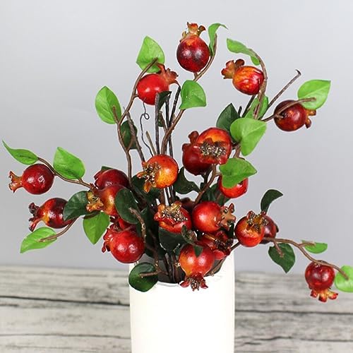 COHEALI Artificial Pomegranate Flower 5Pcs Decor