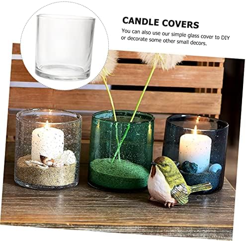 Clear Glass Candle Cover Windproof Dome for Votive Candles