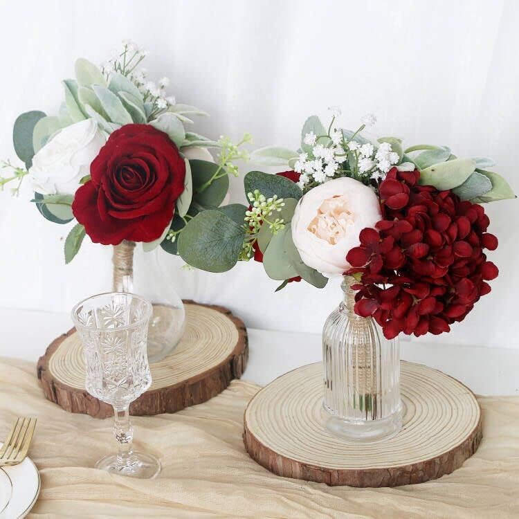 Artificial Flowers Bridesmaids Bouquets Set of 6