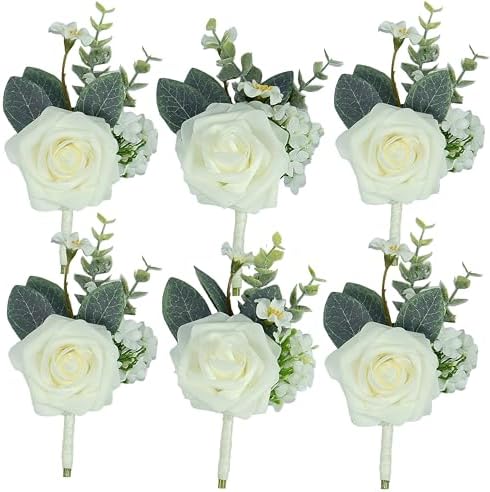 Ivory Boutonniere Set for Men Prom Wedding Graduation