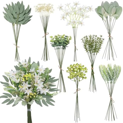 Alynsehom Artificial Flower Stems Set 70 Pcs Wedding Decor