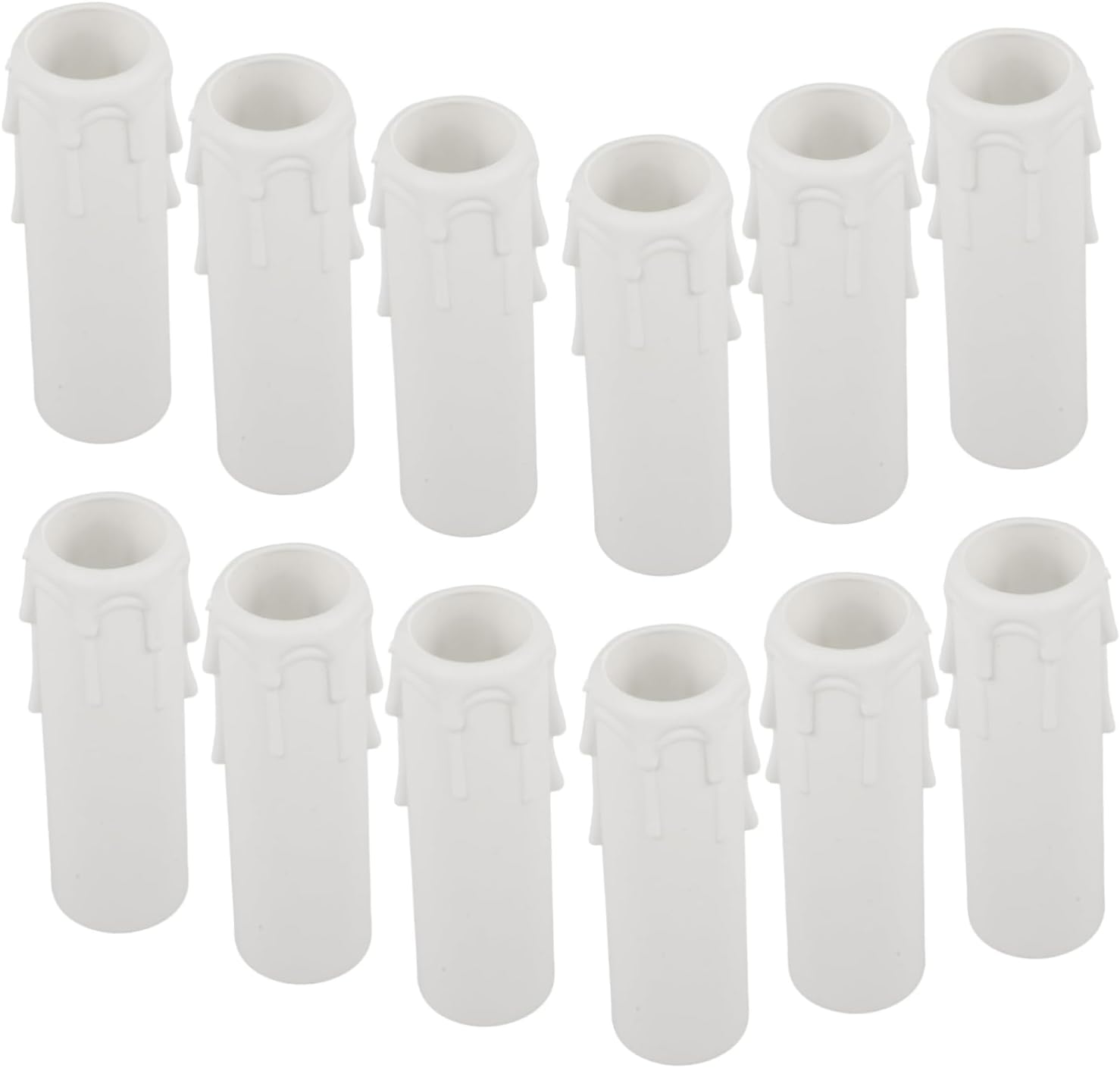 12pcs White Drip Candle Covers for Chandeliers