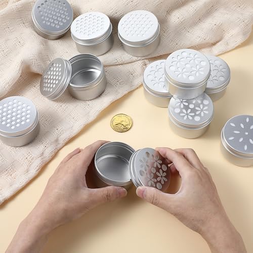 15 Pcs Aluminium Tins with Hollow Lids for Candles and Spices