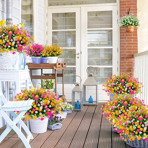36 Pcs Artificial Flowers for Outdoor Decor