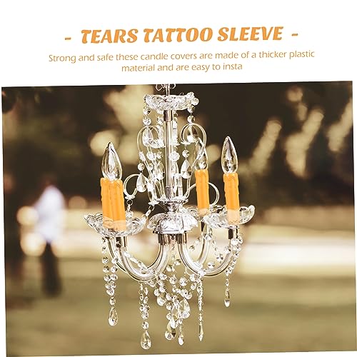 NUOBESTY 20 Pcs Lightweight Plastic Candle Sleeves for Chandeliers and Events