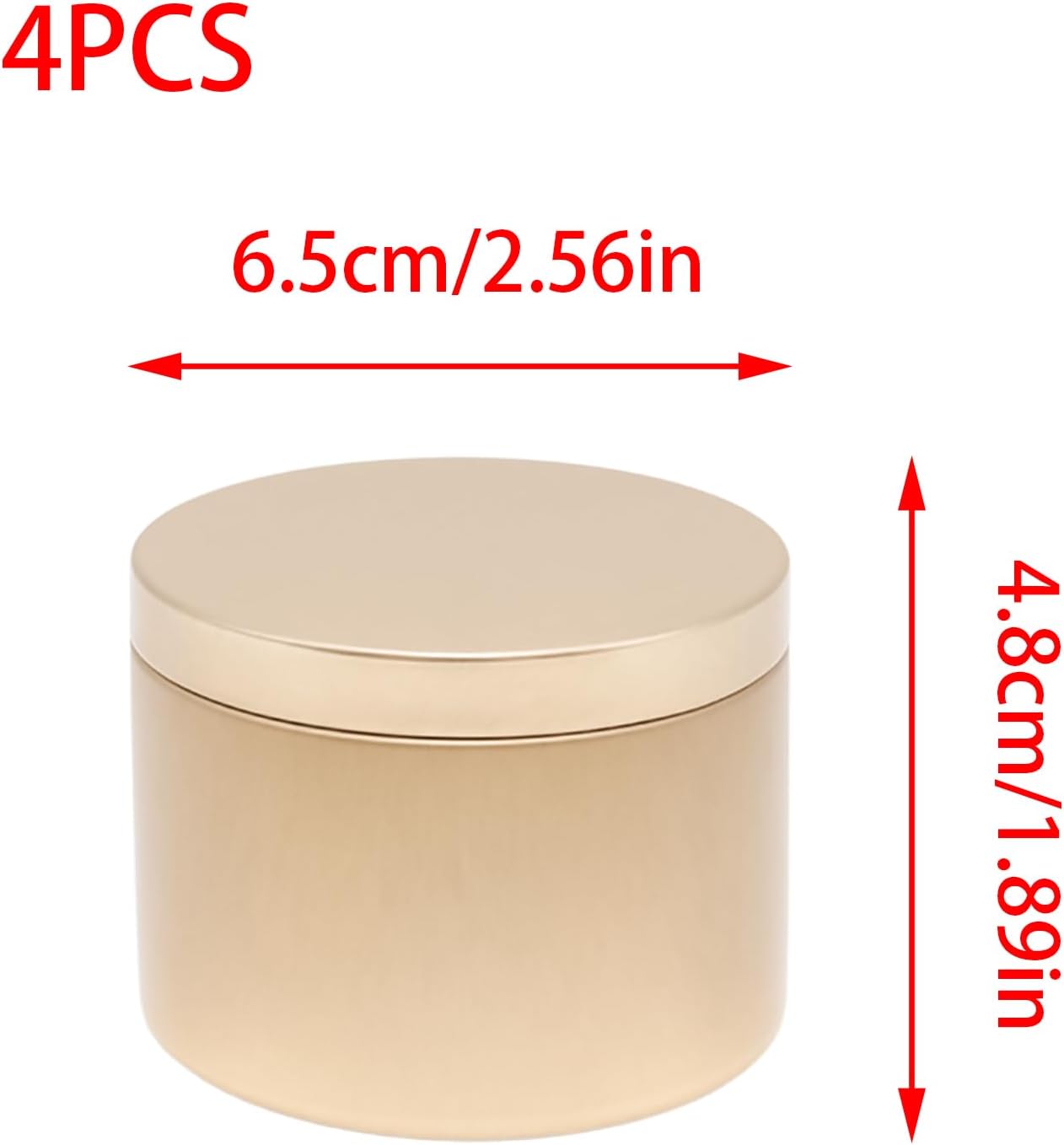 4pcs Gold Candle Tins with Lids - Leak Proof for DIY and Business