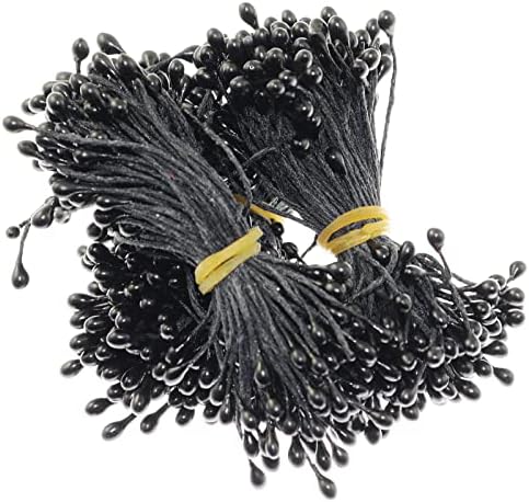 4 Bouquets 55mm Pearlescent Black Artificial Flower Stamen