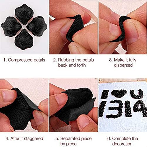 900pcs White Purple Black Artificial Silk Rose Petals for Wedding Events