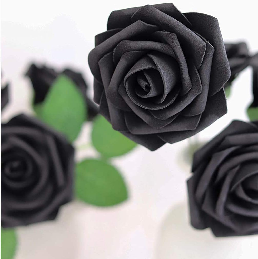 Higfra Artificial Flowers 50 Stems Realistic Roses