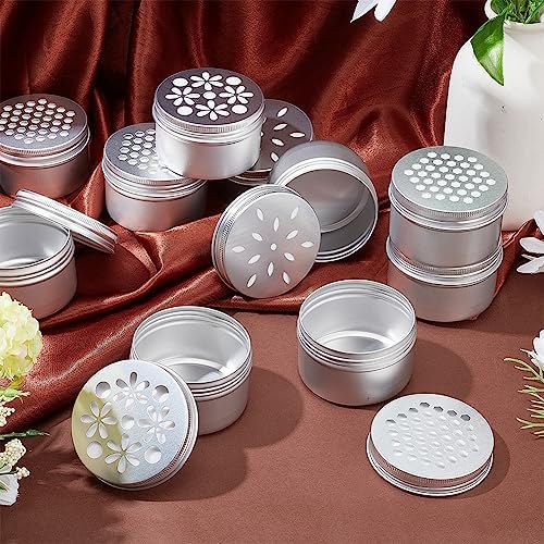 PH PandaHall 12pcs Aluminum Tins with Hollow Lids