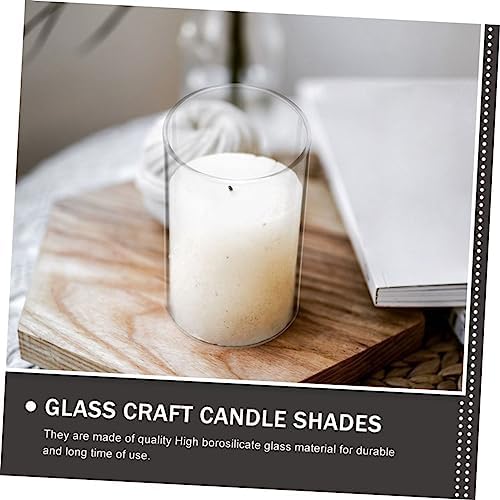 VINTORKY Glass Chimney Tube Windproof Candle Cover for Votive Candles