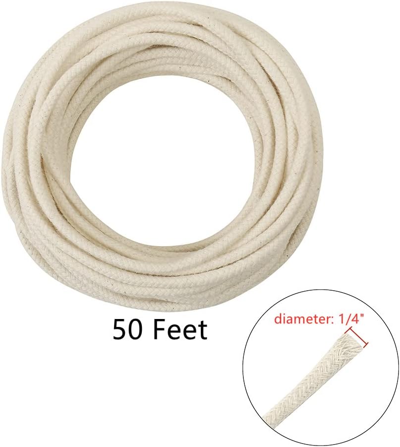 50 Feet 14 Inch Cotton Wick Replacement for Oil Lamps