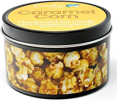 Caramel Corn Soy Wax Travel Tin Candles
