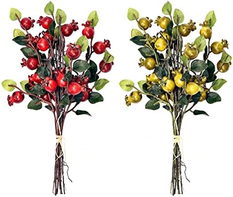 SHQ Artificial Flowers Pomegranate Gray Bunch Decor