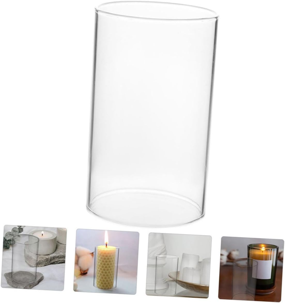 VALICLUD Clear Glass Candle Holder Sleeve for Home Decor