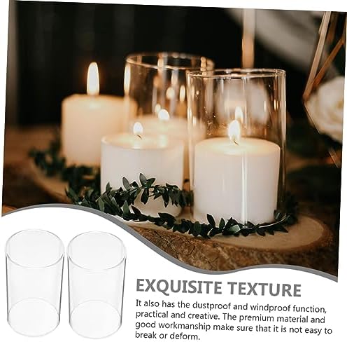 PRETYZOOM 2pcs Windproof Candle Covers for Dining Room Decor